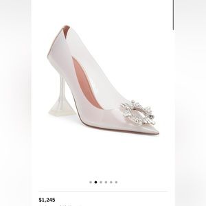 Amina Muaddi Begum Embellished Transparent Pumps